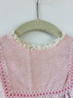 Vtg Bryan Pink off White Calico Floral lace Flounce Cottagecore Prairie Dress 4t