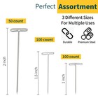 250pcs T Pins  1inch  1 5inch  2 Inch T-pins stainless Steel T Pin For Wigs     