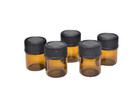 Afmnqz 50pack Set 1ml Amber Glass Bottle With Orifice Reducer And Cap 50-1ml 