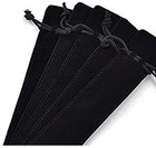 20 Pcs Velvet Drawstring Pen Pouch Sleeve Holder Single Pen Bag   Black Pencil B