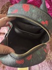 Michael Kors Abbey Medium Black Signature Leather Roses Backpack Bag