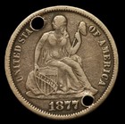 1877 Seated Liberty Dime Love Token  gac  Engraved