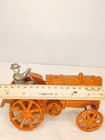 Vintage Allis Chalmers Cast Iron Orange Tractor With Silver Driver