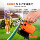 Water Transfer Removal Pump Portable Utility Pump 120v 360 Gph 1 10hp Hose   H