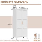 Metal Armoire Wardrobe Storage Closet Cabinet W clothing Rod  71h Armoire Closet