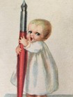 Unused Rj Best Adorable Child Antique Vintage Postcard Waiting For You To Write