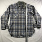 Vintage Pendleton High Grade Western Wear Wool Plaid Pearl Snap Shirt Blue Men L
