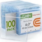 Clear Horizontal Card Protectors - 4x3 Inch  100 Pack - Tear Resistant Id Badge