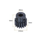 1mod 16t Pinion Gear 6mm Bore Hardened Steel Motor Rack Spur Gear With Step