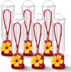 6 Pcs Mini Clear Humming Bird Feeder W  Cleaning Brush Yard Decor Pet Bird Feede