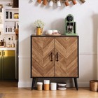 Stoready Wood Sideboard Buffet Cabinet With Adjustable Shelf And 2 Doors