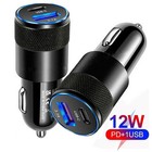 Dual Usb Car Charger Adapter Fast Charging For Iphone Samsung Android Devices