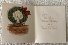 Unused Christmas Santa Light Candle Green Gloves Vtg Greeting Card 1940s 1950s
