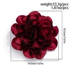 Large Burgundy Satin Flower Brooch Pin 7 67  Statement Peony Corsage Wedding