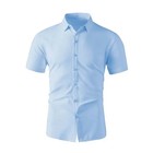 Men s Casual Short Sleeve Shirt Summer Business Solid Color Comfortable Top