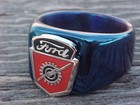 1950s 1960s Ford Truck Blue Chrome Ring Size  11 Nos Unique Logo Hi-quality