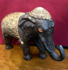 5 5 Inch Ornate Vintage   Antique Hand Carved  Bronze Elephant