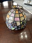 Vintage Tiffany Style Stained Glass Lamp Shade Floral Flowers Approx  6   