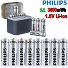Philips Rechargeable Aa Batteries 2400mah 1 5v Li-ion Battery Lot   Charger Box