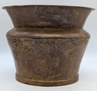 Vtg Hammered Copper Large Planter Pot Bowl - Arts And Crafts