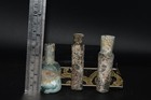 3 Genuine Ancient Roman Glass Bottles   Vials From Middle East C  1st Century Ad