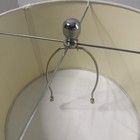 White Textured Fabric Linen Drum Lamp Shade Large 11   x 15     Chrome Harp Finial