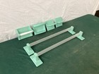 Vintage Nos 6 Piece Jadeite Green Ceramic Tile In Bath Fixtures Set Old 454-25e
