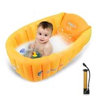   Inflatable Baby Bathtub newborn Bathtub Seat For Animal Print Orange