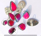 Bohemian Banded Agate Gemstone 925 Sterling Silver Plated Rings Lot Jewelry