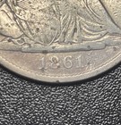 1861-o Liberty Seated Half Dollar 50c Bisected Date Confederate Issue