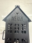Martha Stewart House Black    merry    Christmas Candle   8    Galvanized Metal