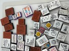 Large Lot Of 45  Foam Mounted Rubber Stamps - Mixed Themes