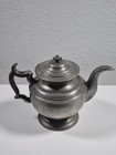 Antique American Pewter Teapot Unmarked 19th Century Globose Colonial Maine 1850