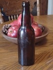 Antique 1890 s-1910 Amber Crown Top Ehe Co Beer Bottle  Damage Free  nice  9 25 