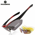 Rockbros Polarized Sunglasses 5 Lens Cycling Goggles Hiking Bike Glasses Uv400
