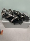 Report Justine Pewter Metallic Sandals Women   s Size 9m Flat Gladiator Thong Nib