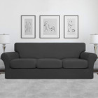 4 Pieces Stretch Sofa Cover For 3 Cushion Couch Washable