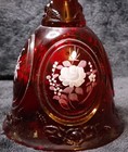  Beautiful Vintage Fenton Ruby Red Hand Painted Glass Bell  Signed By Artist