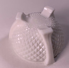 Le Smith Milk Glass White Diamond Pattern 3 Footed Ashtray Vintage