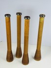 Set Of 4 Antique Industrial Textile Mill Beehive Bobbins Candlesticks 