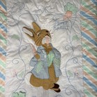 Vtg Peter Rabbit Beatrix Potter Nursery Crib Quilt Wall Hanging Pastel Easter