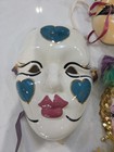 Lot Of 4 Vintage Ceramic Wall Masks Mardi Gras New Orleans Fancy Face