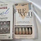 Kiss   Salon Perfect Press On Nails Set Of 3 Trunude Pink Glitter Long Short New