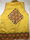 Yellow Floral Embroidered Mirror Tassel Button Sleeveless Lined Vest 14