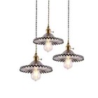 3-lights Vintage Pendant Light Smoke Gray Glass Chandelier Hanging Ceiling Lamps