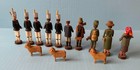 Antique Erzgebirge  Lot Of 13  Figures  People  Miners  Soldiers  Sheep 3 1 2 