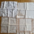 Vintage Hankies Mostly Linen Handkerchiefs Handmade Lace  Embroidered Lot 16