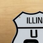 Vintage Us Route 66 Illinois Porcelain Sign Usa Highway Gasoline Station Service