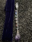 Chakra Crystal Healing Wand With Amethyst Point   Velvet Pouch Reiki Energy