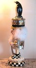 Retired Mackenzie-childs Courtly Check Penguin King Nutcracker Christmas Holiday